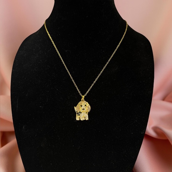 Beagle sparkling pendant gold color finish 19” chain - Picture 4 of 5